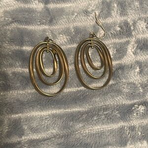 Gold Oval Hoop Earrings